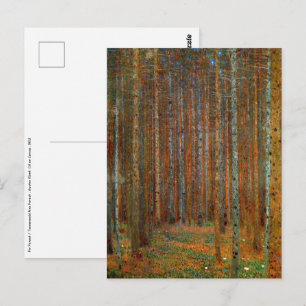 Postal Gustav Klimt - Bosque Pino de Tannenwald
