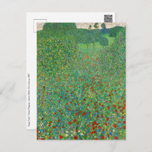 Postal Gustav Klimt - Campo de amapola