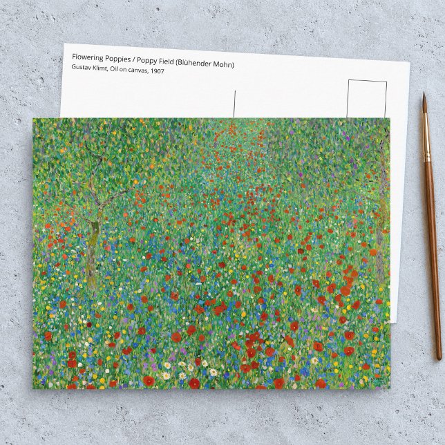 Postal Gustav Klimt - Campo de amapolas (Subido por el creador)