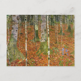 Postal Gustav Klimt- Casa de campo con árboles de aves