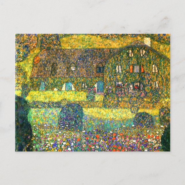 Postal Gustav Klimt: Casa de campo en el Attersee (Anverso)