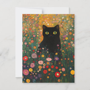 Postal Gustav Klimt Cat Vintage Postcard