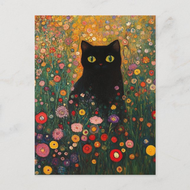 Postal Gustav Klimt Cat Vintage Postcard (Anverso)