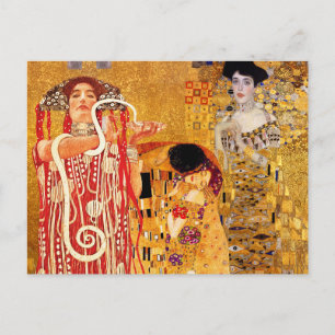 Postal Gustav Klimt, cuadros Collage, arte combinado
