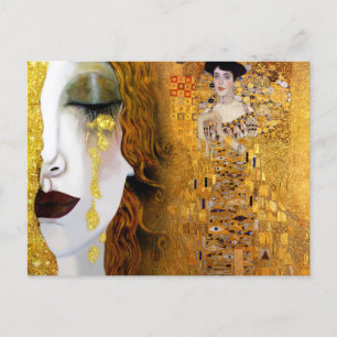 Postal Gustav Klimt, cuadros Collage, arte combinado