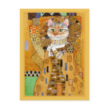 Gustav Klimt dorado lindo gato spocard