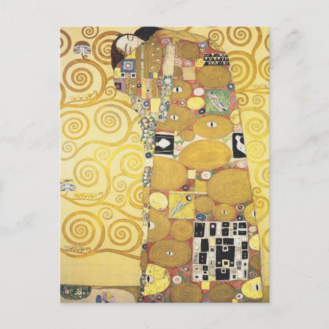 Postal Gustav Klimt - El abrazo - Arte clásico (Anverso)