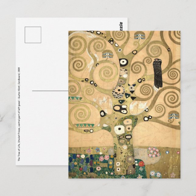 Postal Gustav Klimt - El árbol de la vida, la frisa de es (Anverso / Reverso)