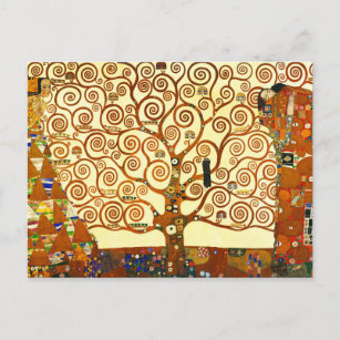 Postal Gustav Klimt, el Bella Artes del árbol de la vida