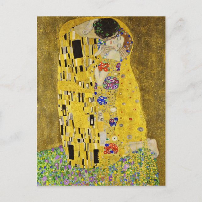 Postal Gustav Klimt - El beso (Anverso)