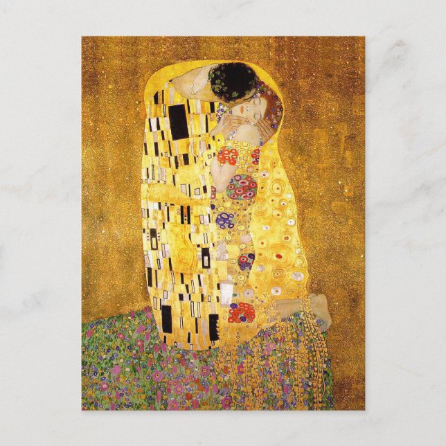 Postal Gustav Klimt "El beso" (Anverso)
