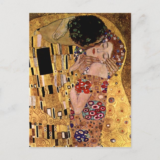 Postal Gustav Klimt: El beso (detalle)