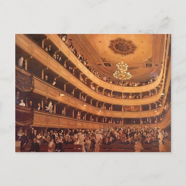 Postal Gustav Klimt- El Viejo Burgtheater (Anverso)