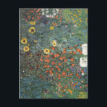 Postal Gustav Klimt Farm Garden con girasoles<br><div class="desc">Un jardín con girasoles pintado por Gustav Klimt.</div>