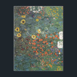 Postal Gustav Klimt Farm Garden con girasoles<br><div class="desc">Un jardín con girasoles pintado por Gustav Klimt.</div>