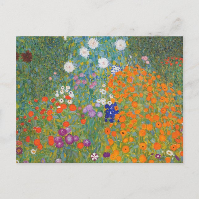 Postal Gustav Klimt Flor Jardín Naturaleza (Anverso)