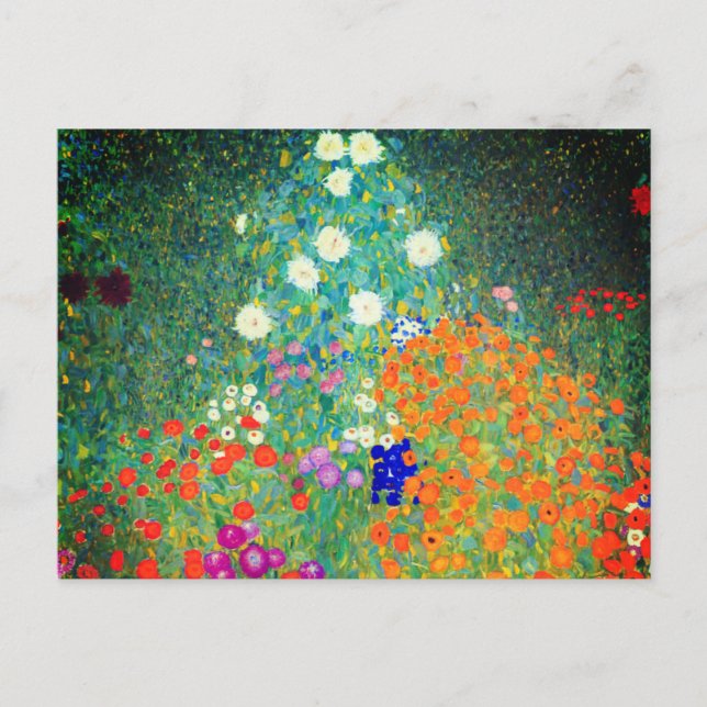 Postal Gustav Klimt Flower Garden (Anverso)