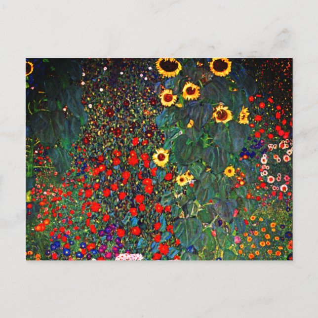 Postal Gustav Klimt Flower Garden (Anverso)