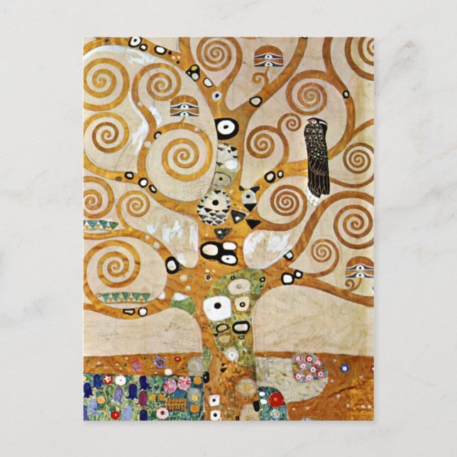 Postal Gustav Klimt Golden Tree of Life with Bird (Anverso)