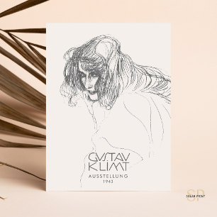 Postal Gustav Klimt Head Woman Profile Beethoven Frieze
