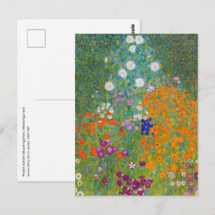 Postal Gustav Klimt - Jardín de flores