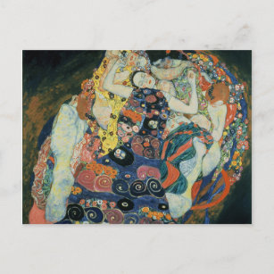 Postal Gustav Klimt : "La doncella"
