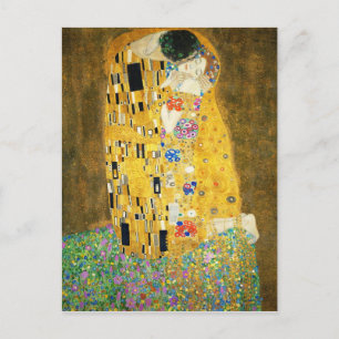 Postal Gustav Klimt La Pintura Art Nouveau del Kiss