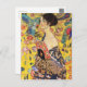 Postal Gustav Klimt Lady Con Ventilador (Anverso / Reverso)