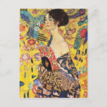 Postal Gustav Klimt Lady Con Ventilador<br><div class="desc">Gustav Klimt Lady Con Postal De Ventilador</div>