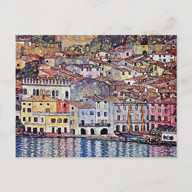 Postal Gustav Klimt - Malcesine en el lago Garda Italia (Anverso)