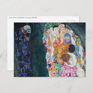 Postal Gustav Klimt - Muerte y vida
