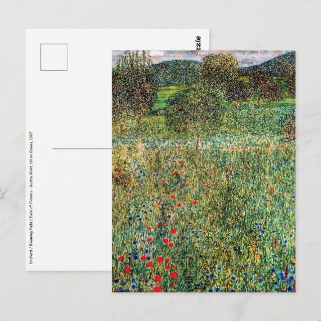 Postal Gustav Klimt - Orchard (Anverso / Reverso)