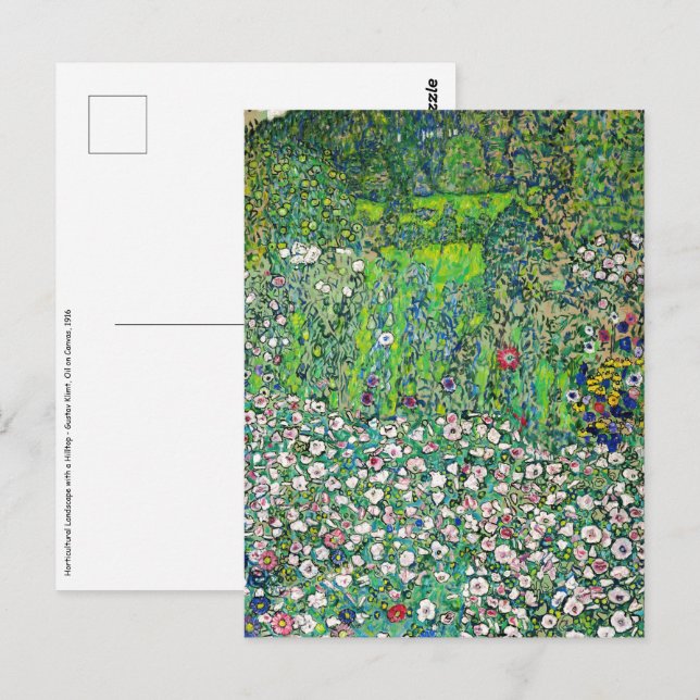Postal Gustav Klimt - Paisaje Horticultural y cima de col (Anverso / Reverso)