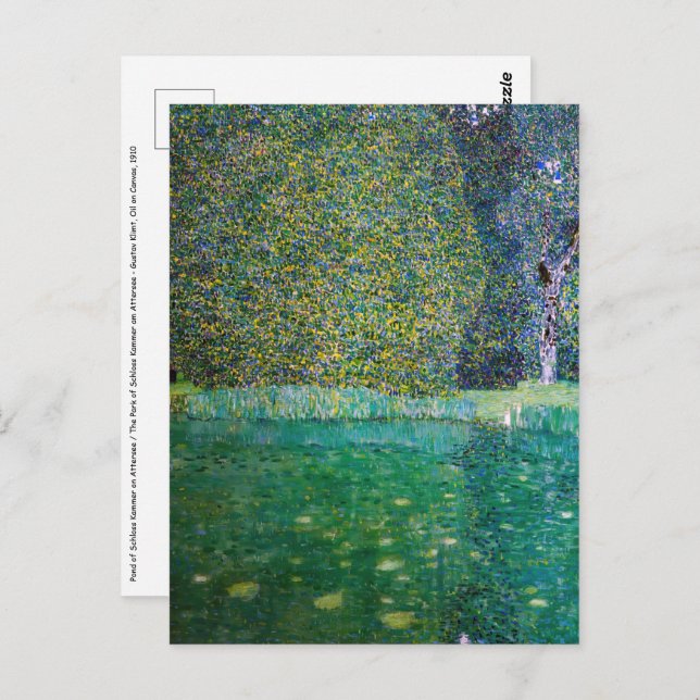 Postal Gustav Klimt - Parque de Schloss Kammer am Atterse (Anverso / Reverso)