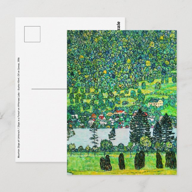 Postal Gustav Klimt - Pendiente de montaña en Unterach (Anverso / Reverso)