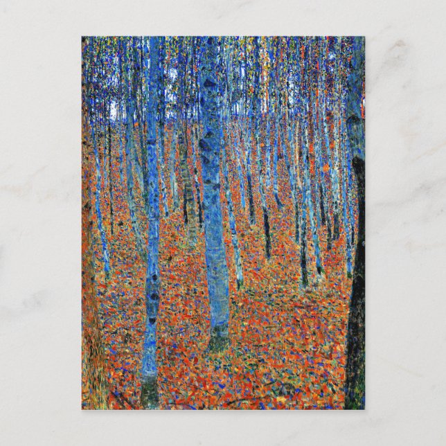 Postal Gustav Klimt, pintura, Beach Grove I (Anverso)