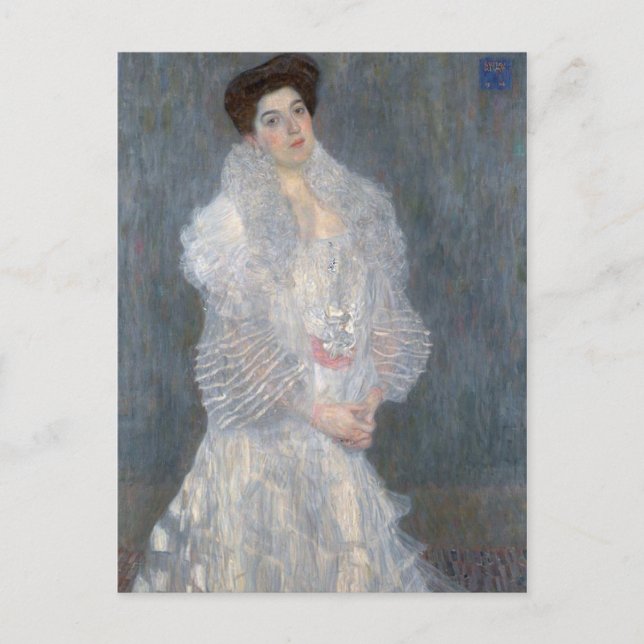 Postal Gustav Klimt Portrait of Hermine Gallia Postcard (Anverso)
