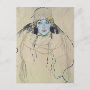 Postal Gustav Klimt- Retrato de una dama (inconclusa)
