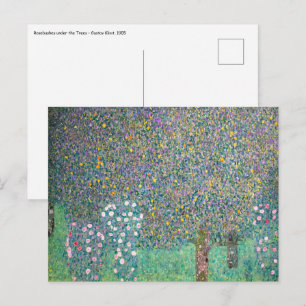 Postal Gustav Klimt - Rosales bajo los árboles