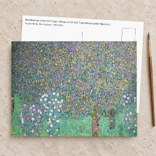 Postal Gustav Klimt - Rosales bajo los árboles
