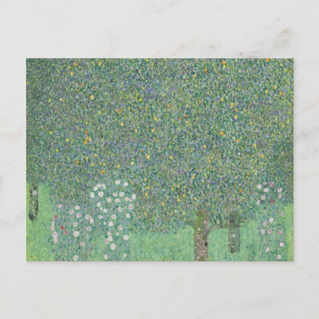 Postal Gustav Klimt - Rosebushes bajo los árboles (Anverso)