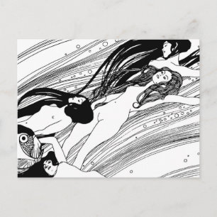 Postal Gustav Klimt - Sangre de Pez Arte Japonés Surreali