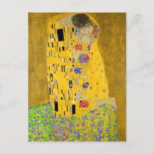 Postal Gustav Klimt The Kiss (Anverso)