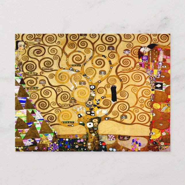 Postal Gustav Klimt Tree of Life: Simbolista Art Nouveau (Anverso)