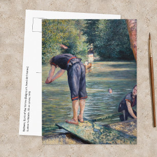 Postal Gustave Caillebotte - Bañistas, orilla del Yerres
