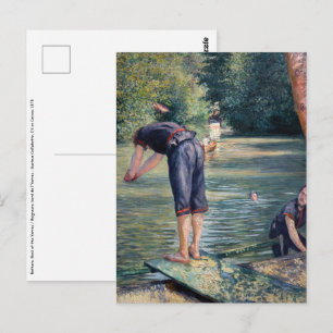 Postal Gustave Caillebotte - Bañistas, orilla del Yerres