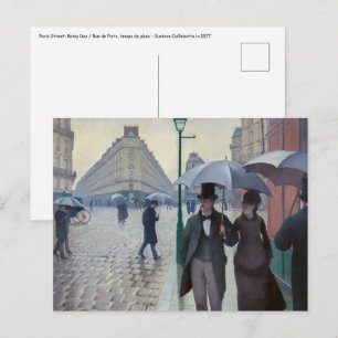 Postal Gustave Caillebotte - Calle de París; Día de lluvi