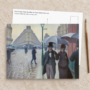 Postal Gustave Caillebotte - Calle de París; Día lluvioso