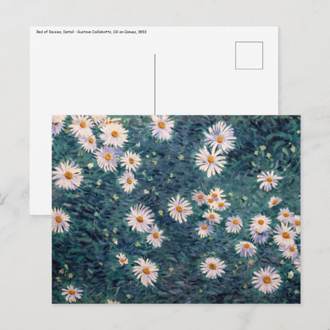 Postal Gustave Caillebotte - Cama de Daisies, detalle (Anverso / Reverso)