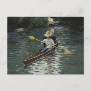 Postal Gustave Caillebotte - canoa en el Yerres